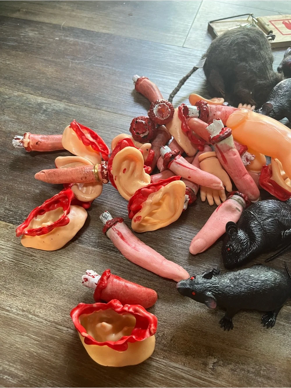 Halloween mixed lot - Spiders, body parts, rats, webs etc